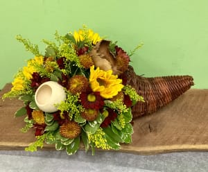 Cornucopia Centerpiece Flower Bouquet