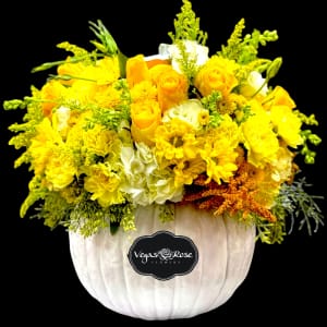 THANKFUL IN WHITE PUMPKIN Flower Bouquet