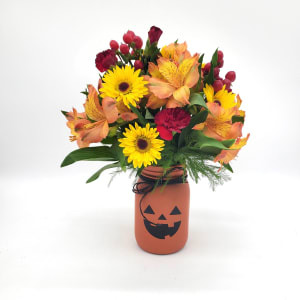 Scary Mason Jar Arrangement Flower Bouquet