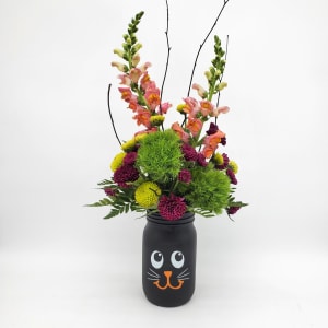 Scary Mason Jar Arrangement Flower Bouquet