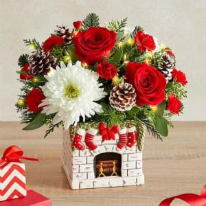The Stockings Were Hung Mantel Arrangement Flower Bouquet