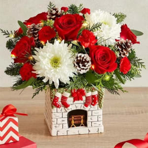 The Stockings Were Hung Mantel Arrangement Flower Bouquet