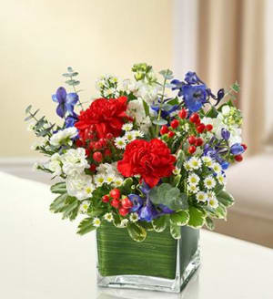 Healing Hope- Red, White & Blue Flower Arrangement Healing Hope- Red, White & Blue Flower Bouquet