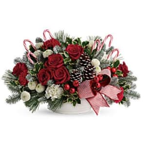 Jolly Candy Cane Flower Bouquet