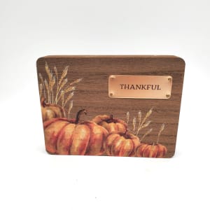 Thankful Wood Plaque Flower Bouquet