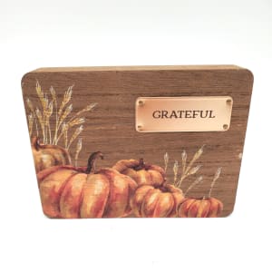 Thankful Wood Plaque Flower Bouquet