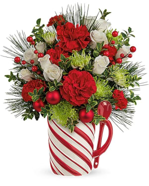 Teleflora's Send a Hug Candycane Flower Bouquet