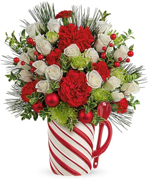 Teleflora's Send a Hug Candycane Flower Bouquet