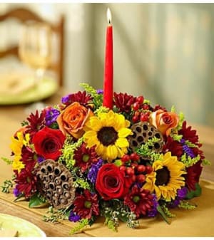 HARVEST GLOW CENTERPIECE Flower Bouquet