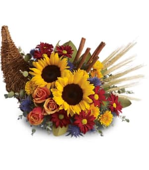 Classic Cornucopia Flower Arrangement Classic Cornucopia Flower Bouquet