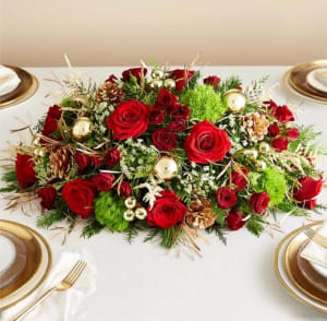 Lavish Christmas Centerpiece Flower Bouquet
