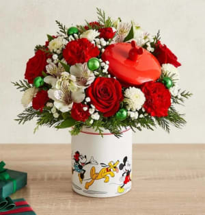 Disney Mickey Mouse & Friends Cookie Jar Flower Bouquet