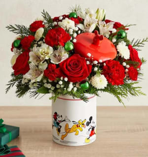 Disney Mickey Mouse & Friends Cookie Jar Flower Bouquet