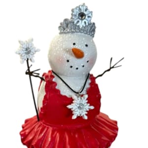 Snowman Figurines Flower Bouquet