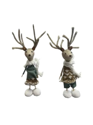 Mr & Mrs Reindeer Ornaments Flower Bouquet