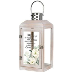 "In Memory" Memorial Lantern Flower Bouquet