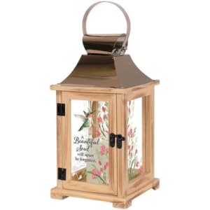 "Beautiful Soul" Hummingbird Memorial Lantern Flower Bouquet