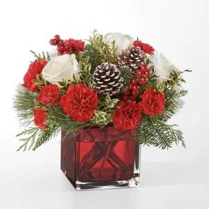 Frosted Holly Pines Flower Bouquet