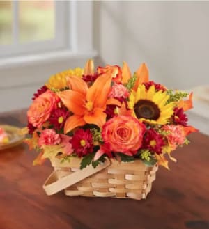 FALL SUNSET BASKET Flower Arrangement FALL SUNSET BASKET Flower Bouquet