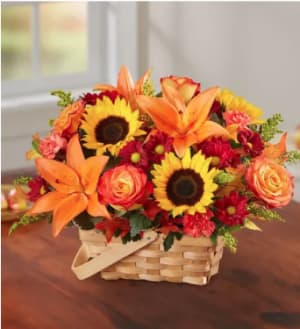 FALL SUNSET BASKET Flower Arrangement FALL SUNSET BASKET Flower Bouquet