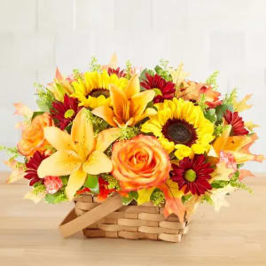 Fields of Europe for Fall Basket Flower Bouquet