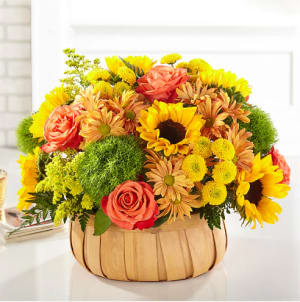 Fall Harvest Basket Flower Bouquet