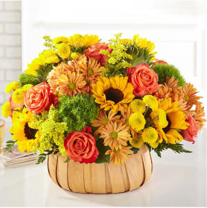 Fall Harvest Basket Flower Bouquet