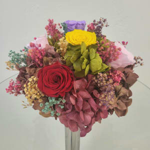 Preserved Rose Basket Flower Arrangement Preserved Rose Basket Flower Bouquet