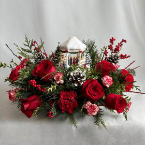 Thomas Kinkade Christmas Carolers Flower Arrangement Thomas Kinkade Christmas Carolers Flower Bouquet