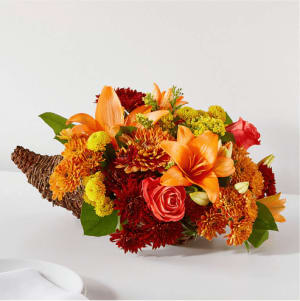 Thanksgiving Blessings Cornucopia Flower Bouquet