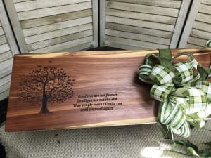 Locally Sourced, Hand-Crafted Bench By Ann Jones Flower Bouquet