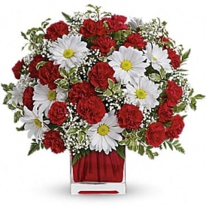 Teleflora's Red and White Delight Flower Bouquet