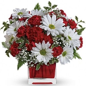 Teleflora's Red and White Delight Flower Bouquet
