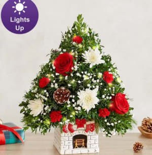 Holiday Flower Tree Merry Mantel Flower Bouquet