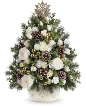 Teleflora's Snowy Oasis Tree Flower Bouquet