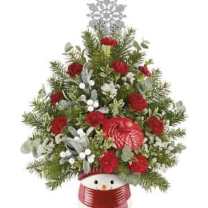 Snowman Surprise Tree Flower Bouquet