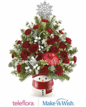 Snowman Surprise Tree Flower Bouquet