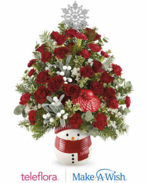 Snowman Surprise Tree Flower Bouquet