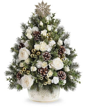 Teleflora's Snowy Oasis Tree Flower Bouquet