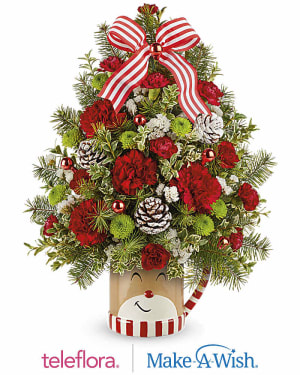 Teleflora's Send A Hug Merry Reindeer Tree Flower Bouquet