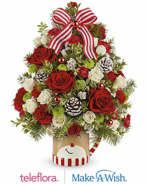Teleflora's Send A Hug Merry Reindeer Tree Flower Bouquet