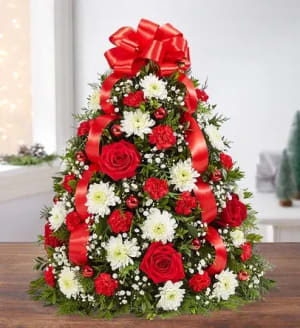 Holiday Mini Christmas Tree Flower Bouquet