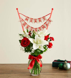 Fields of Europe® Christmas with Christmas Banner Flower Bouquet
