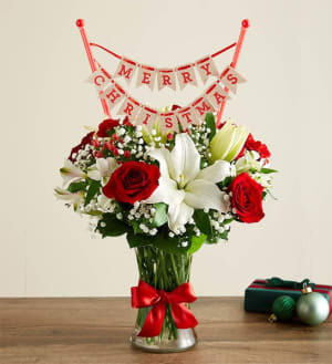 Fields of Europe® Christmas with Christmas Banner Flower Bouquet