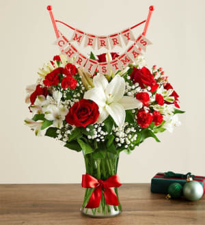 Fields of Europe® Christmas with Christmas Banner Flower Bouquet