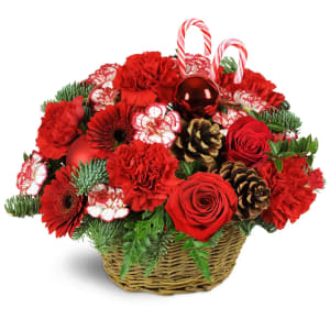 Basket of Christmas Flower Bouquet
