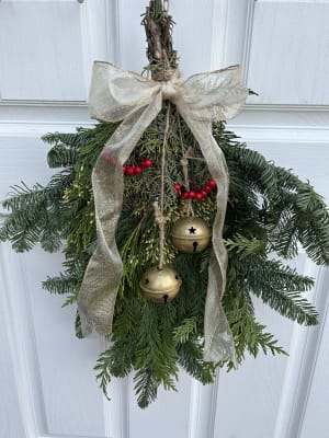Handmade Christmas Swagg with Bow and Decor