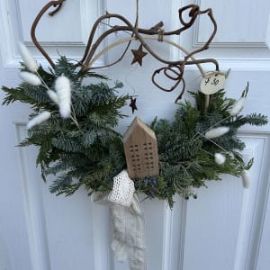 Handmade Christmas Swagg with Bow and Decor