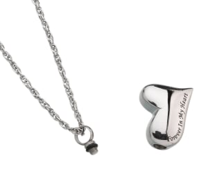 Cremains Memorial Necklace Forever Heart