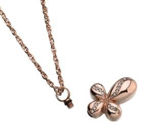 Memorial Jewelry Rose Gold Cross Necklace Cremains Urn